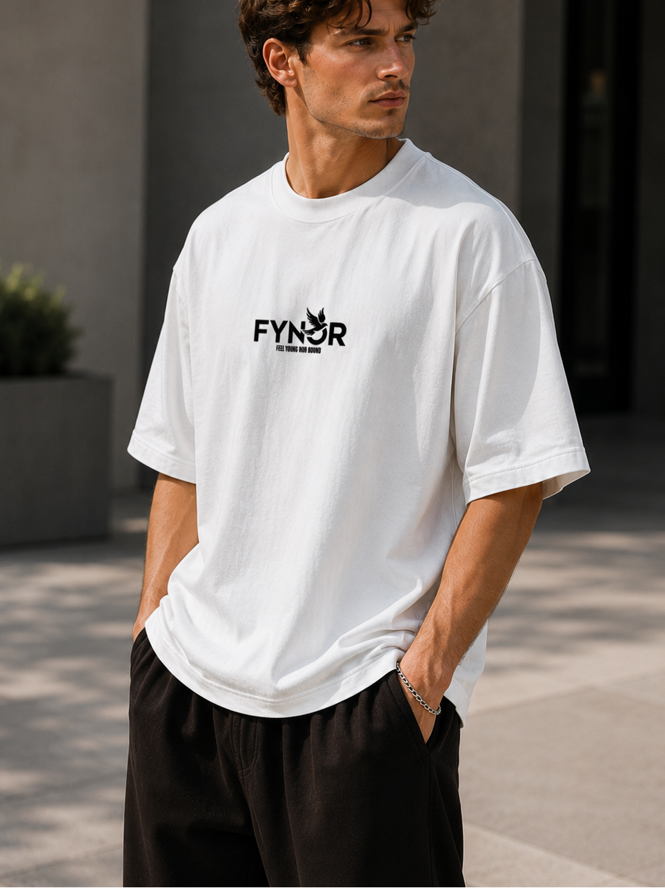 Urban White Oversized T-Shirt 210+GSM