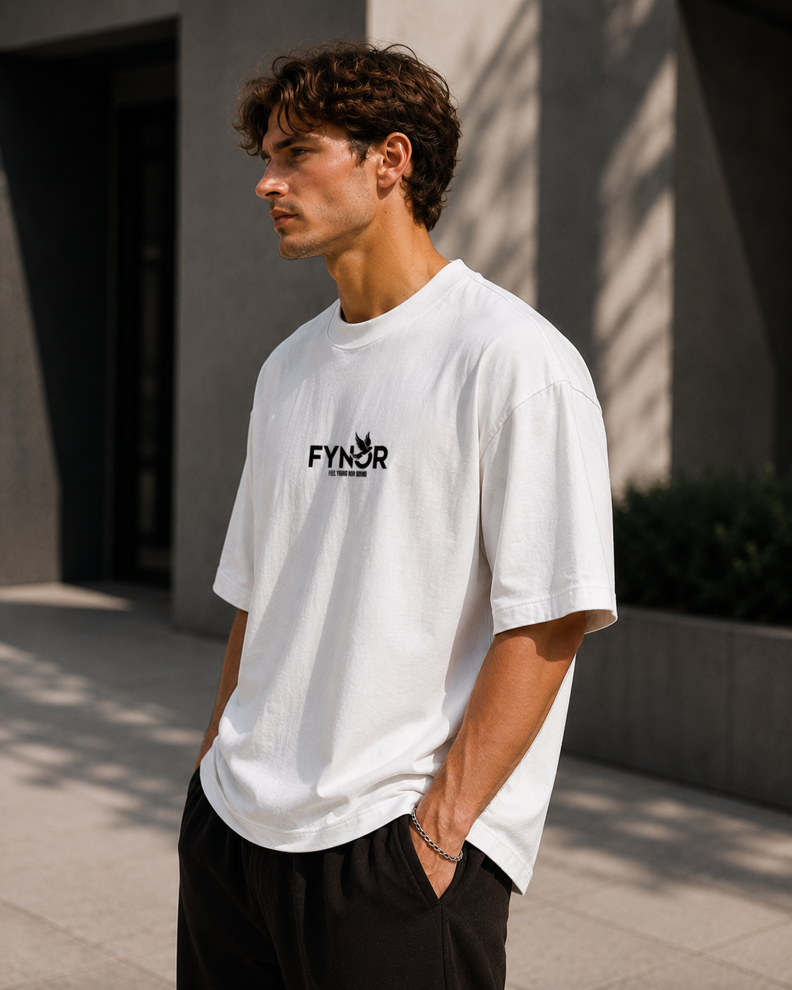 Urban White Oversized T-Shirt 210+GSM