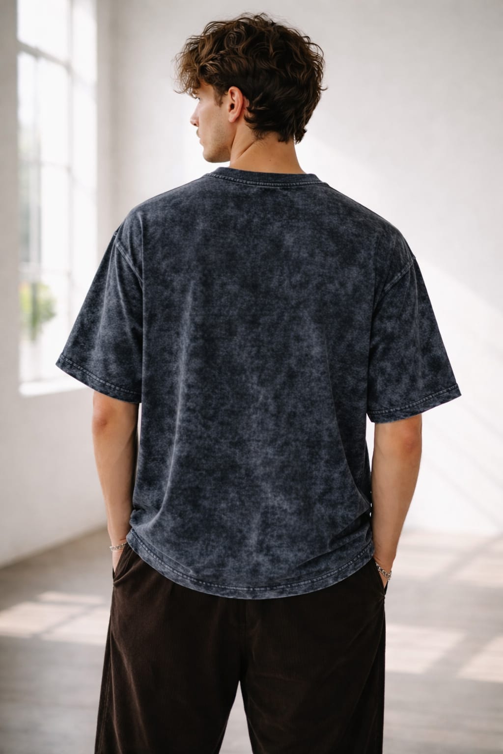 Acid Wash Drop Shoulder T shirt